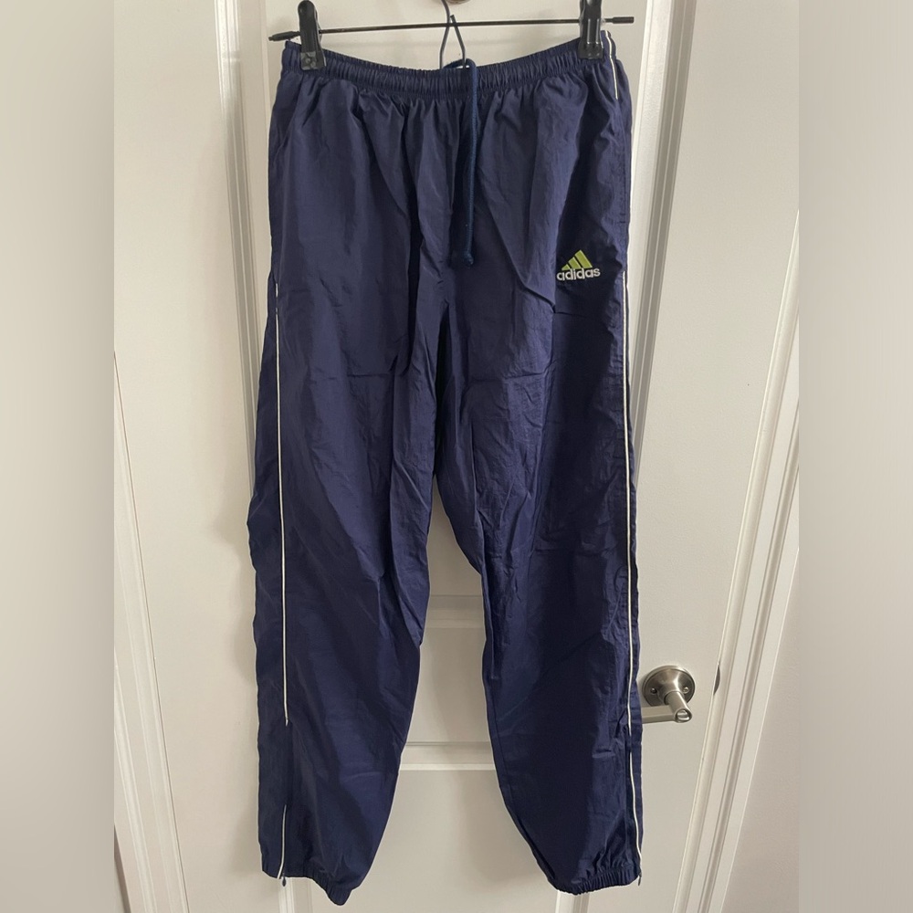 Navy 90s blokecore lined Adidas track pants